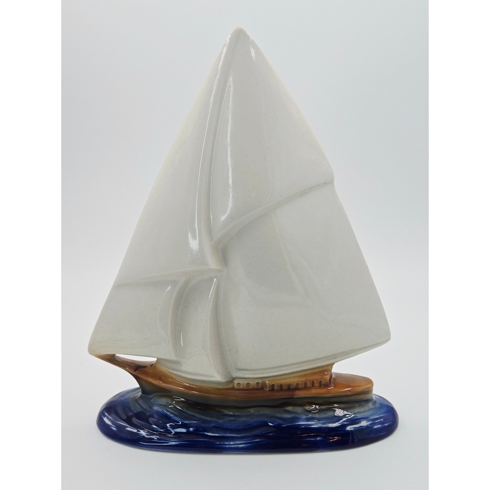 Vintage Old Spice Sailing Ship Decanter Shulton 8oz Ceramic Sailboat No. 3627